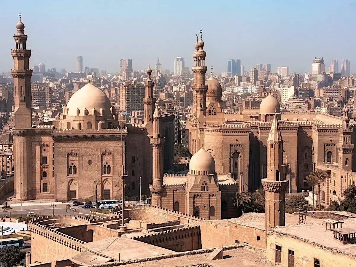 Cairo skyline with historic mosques