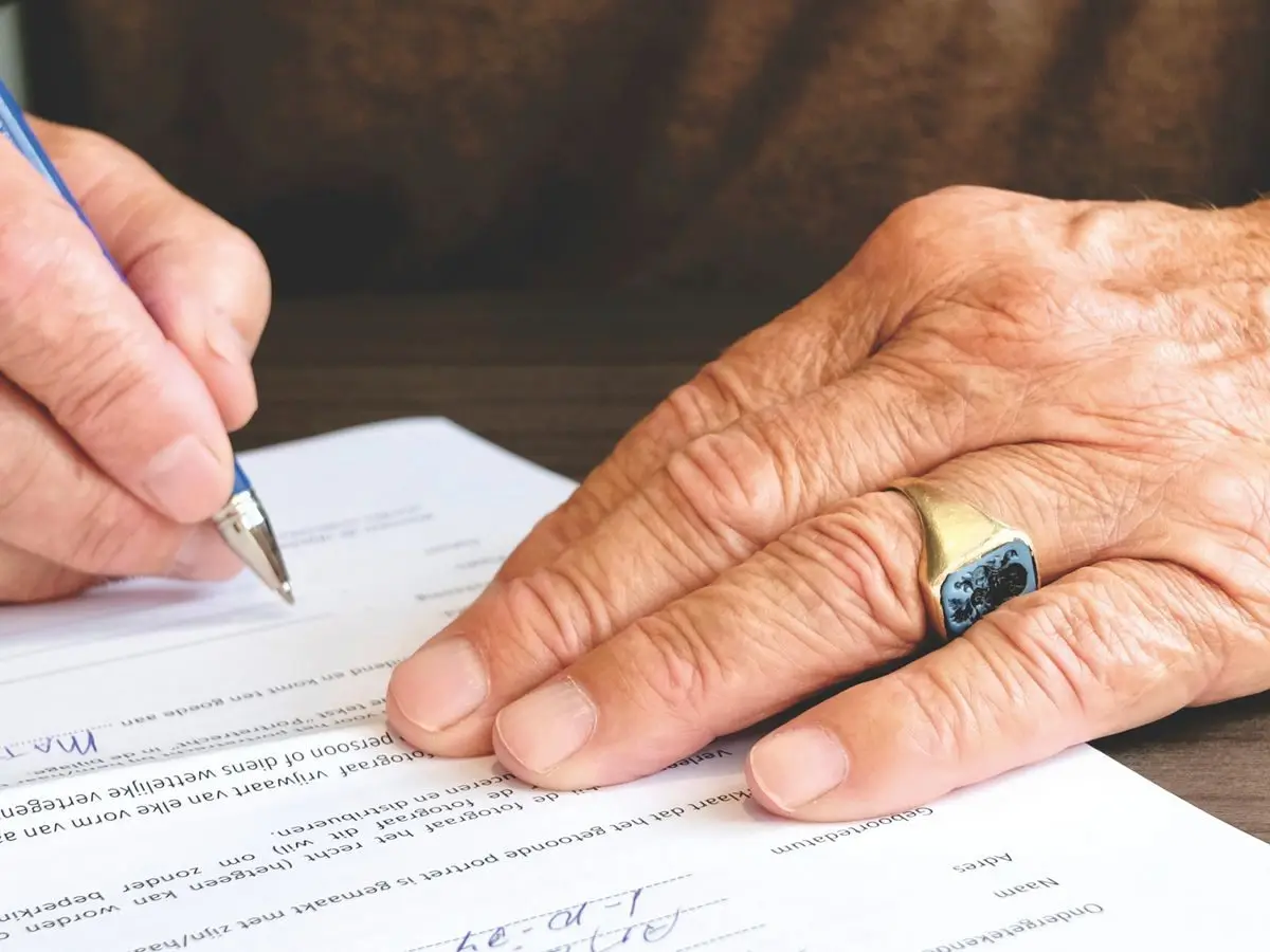Signing an official document