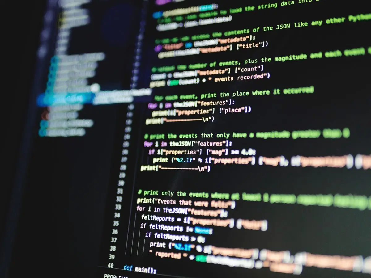 Programming code on a monitor