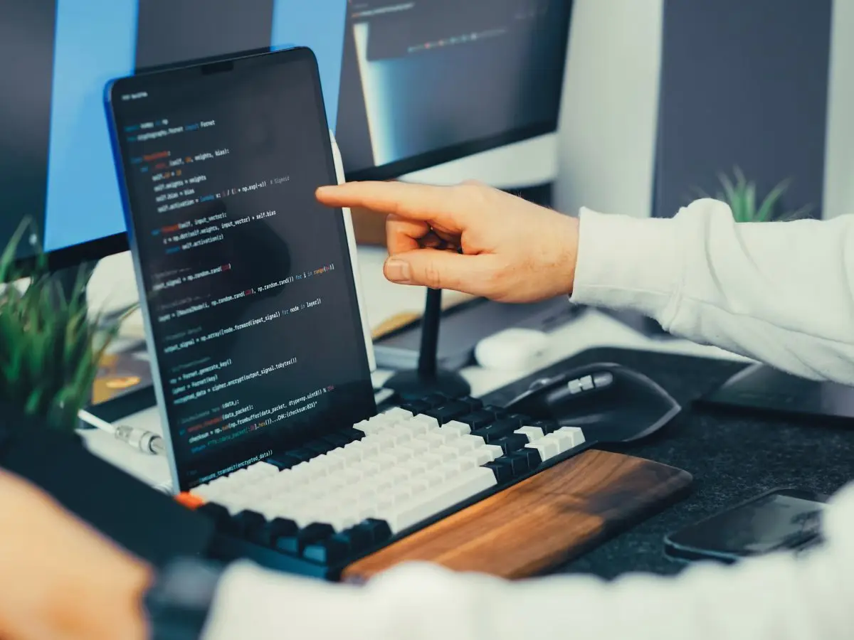 Programmer working on code