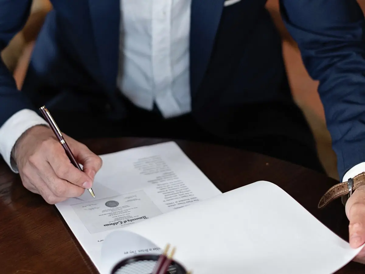 Signing a contract