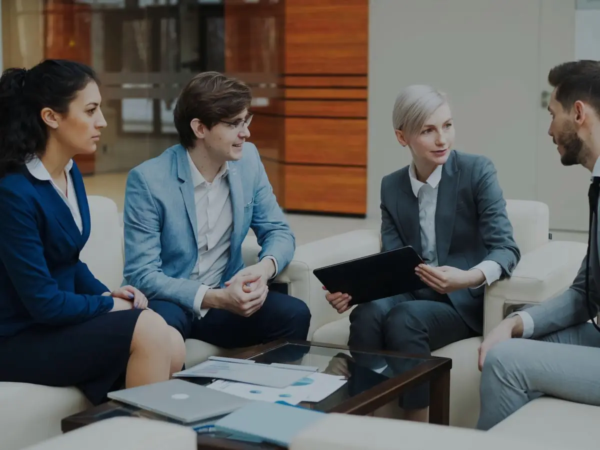 Professionals discussing strategy
