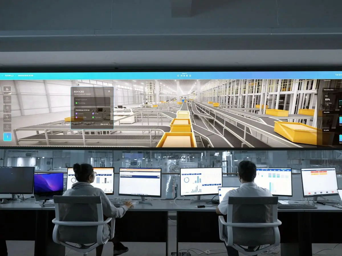 Operations control room with large displays