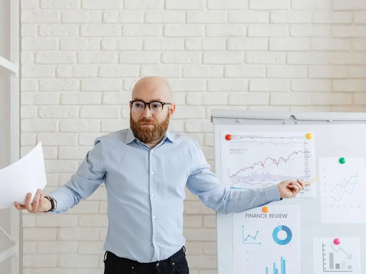 Consultant presenting charts