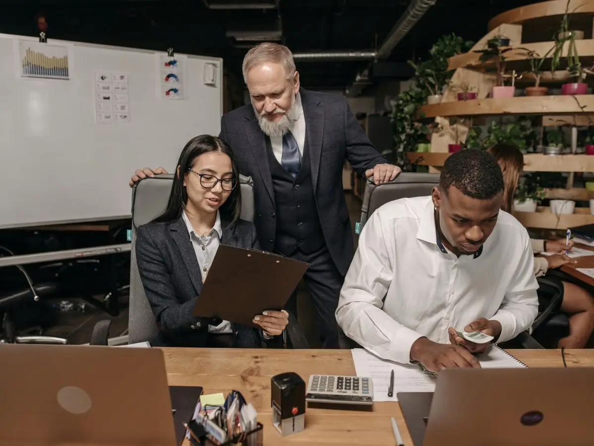 Professionals working in a modern office